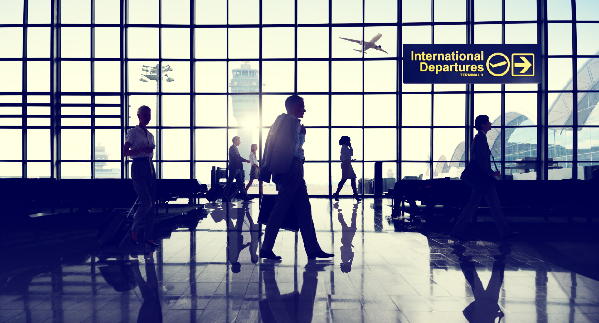 International Departtures Terminal Business Travel Transportation Flight Concept